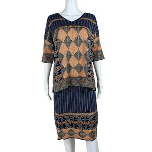 Peruvian Connection Aztec design skirt and top